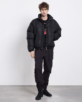 Alexander McQueen Чорна куртка з вишивкою Seal 758808QVR77