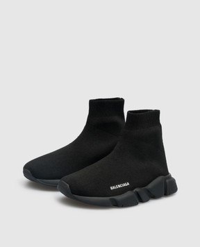 Balenciaga Детские черные снокеры Speed с логотипом 597425W2DB1
