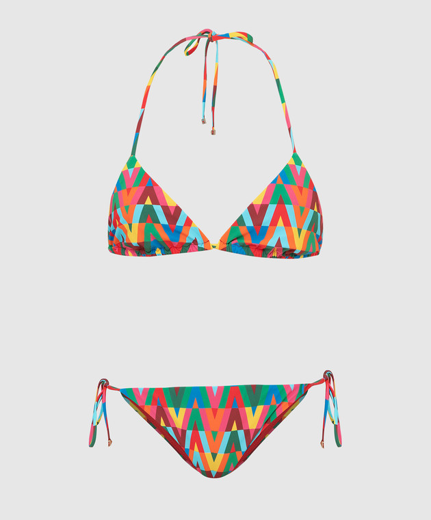 Valentino Swimsuit in V pattern Optical Valentino XB3UI00W71E