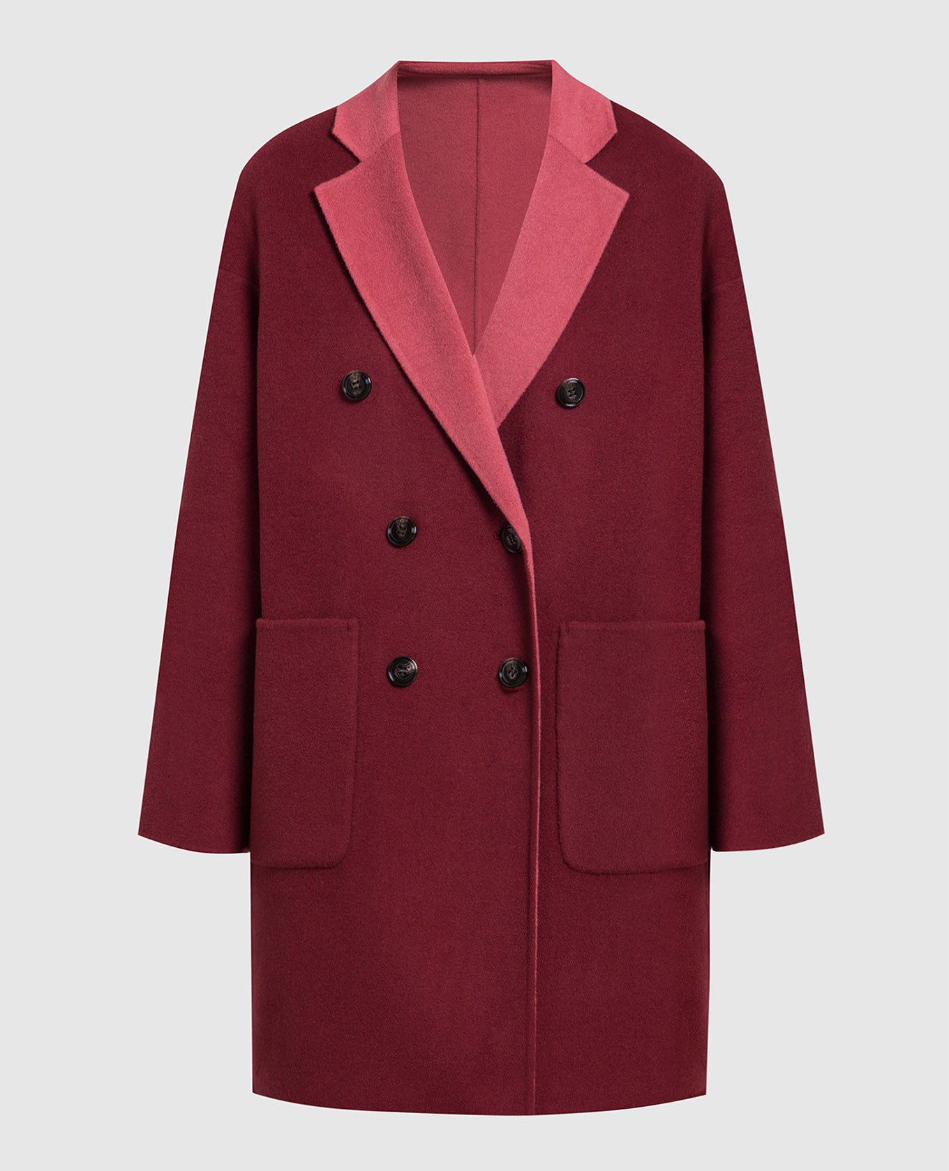 Double-sided double-breasted wool coat