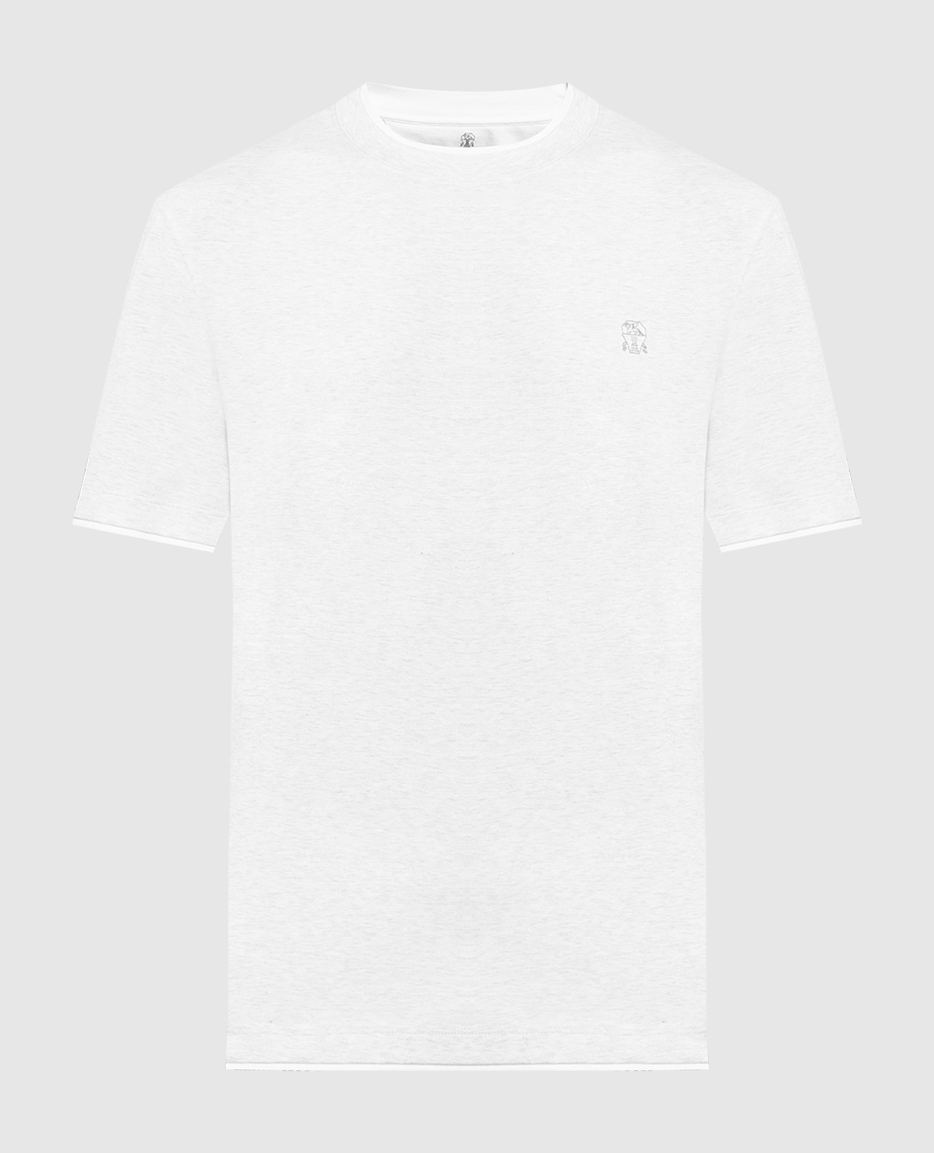 Gray melange t-shirt with logo embroidery