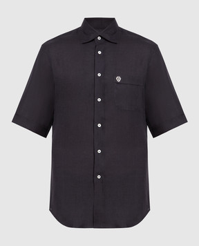 Primo Imperatore Черная рубашка из льна 0015S20BTS