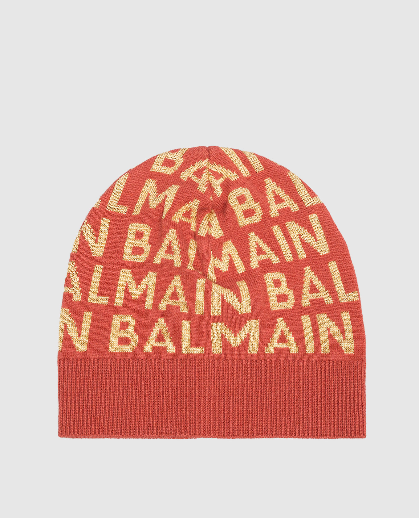 Children's red logo hat with lurex