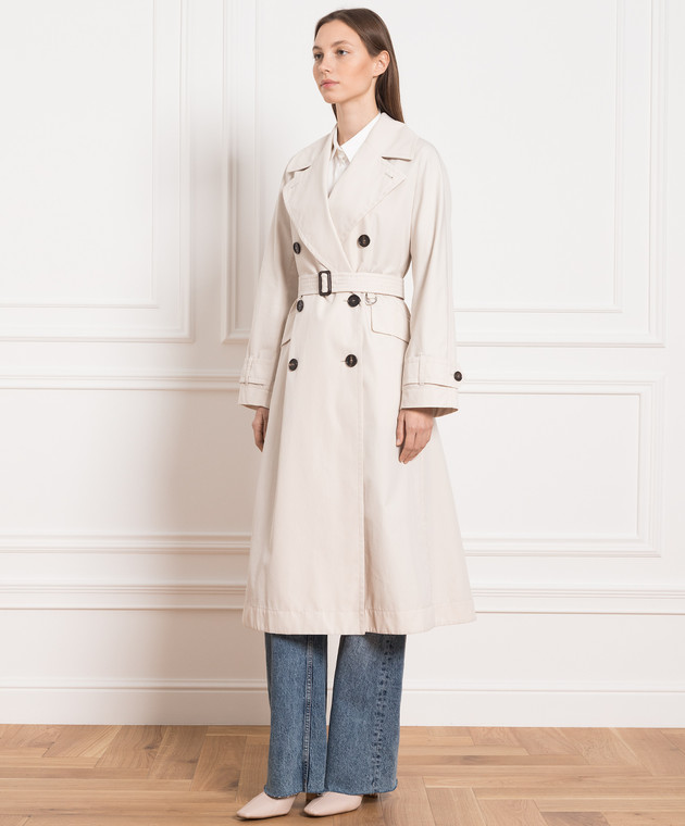 Max Mara - Beige double-breasted trench coat DTRENCH DTRENCH - buy with ...