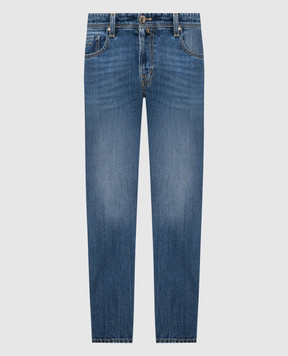 Tramarossa Синие джинсы с эффектом потертости и патчем логотипа MICHELANGELOD015