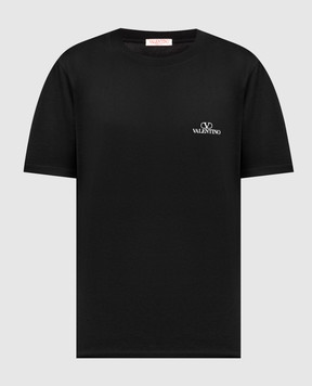 Valentino Чорна футболка з принтом логотипу 1V3MG11Z8MS