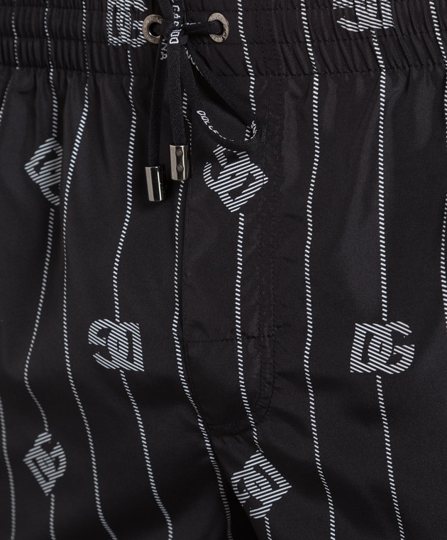Dolce&Gabbana Black swim shorts with DG logo print M4A06TISMDD изображение 5