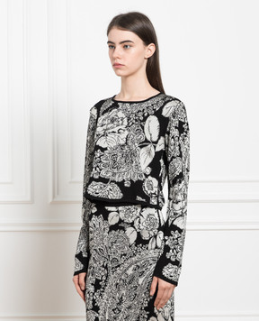 Twinset Чорний джемпер з жакардовим візерунком 232TP3691