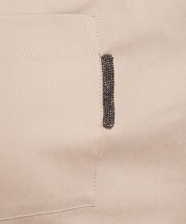 Brunello Cucinelli Khaki shirt with monil chain M0091MF116 изображение 5
