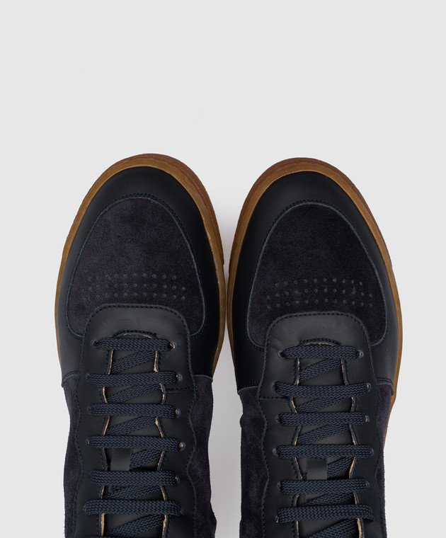 Brunello Cucinelli Синие замшевые сникеры на меху MZUSBMW298 изображение 4