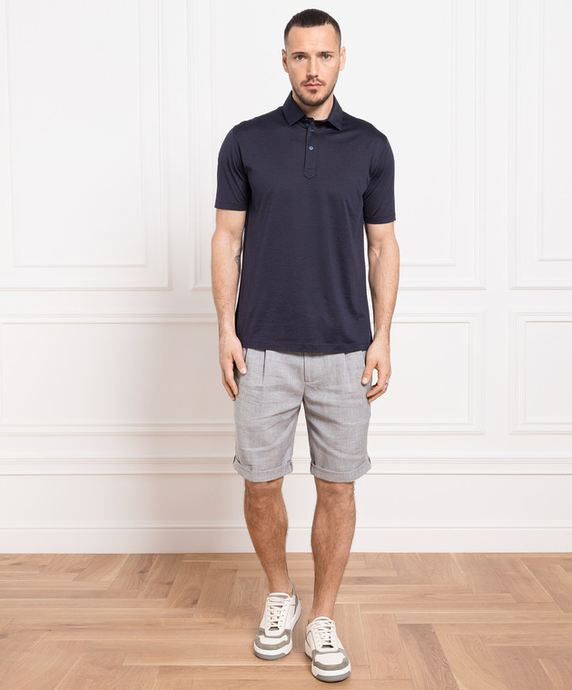 Brunello Cucinelli Серые шорты из льна и шерсти MW494V0340 изображение 2