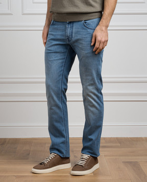 Stefano Ricci Блакитні джинси з вишивкою логотипа MST41S3180T0127croco