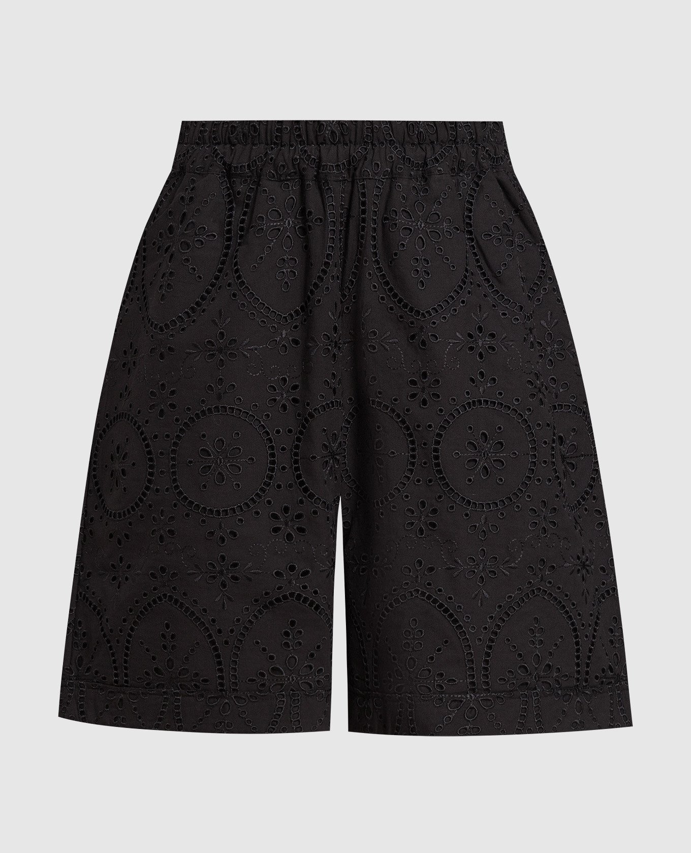 Black Lyo shorts with broderie embroidery