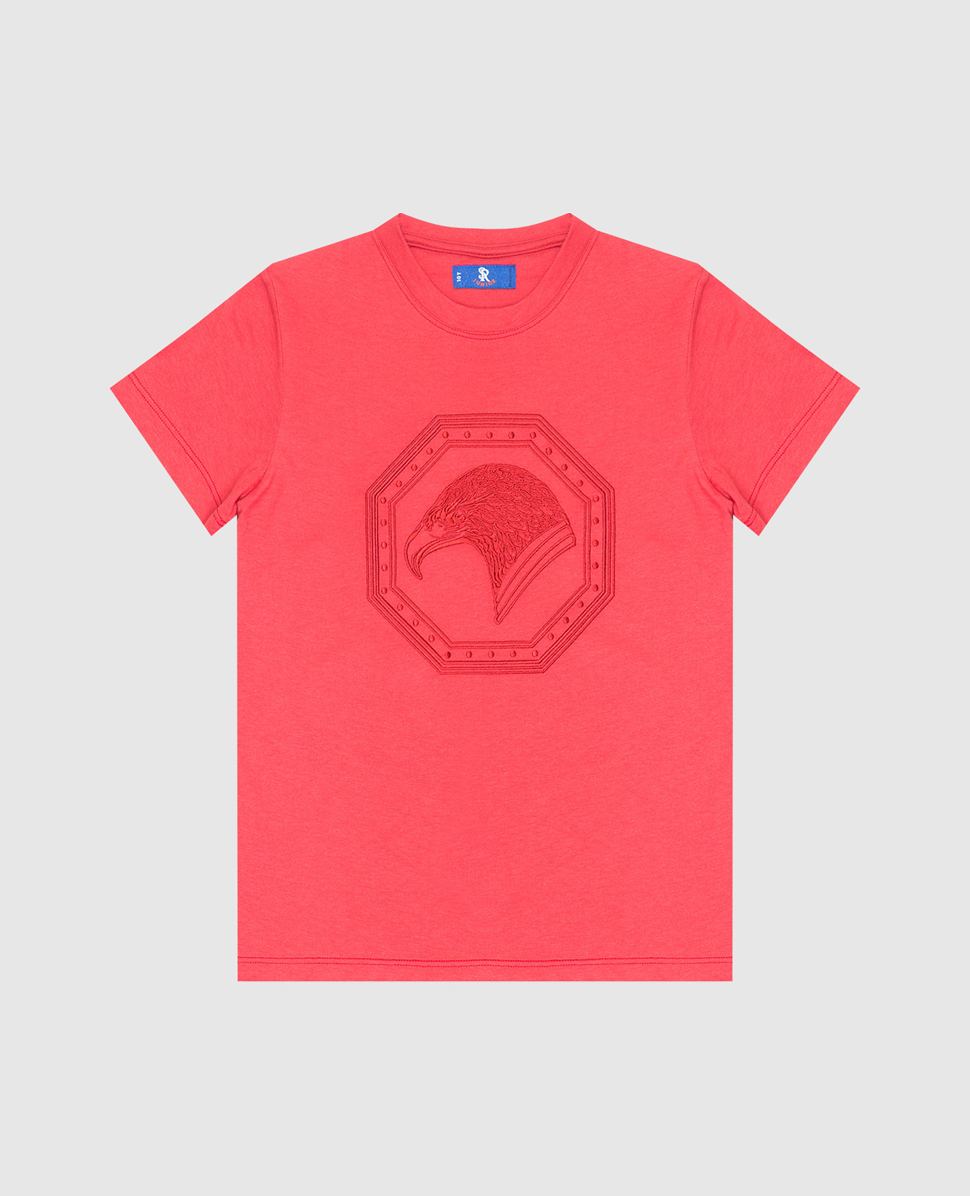 Czerwona koszulka dziecięca z haftowanym logo