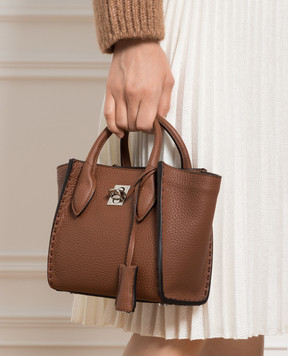 Ermanno Scervino Коричнева шкіряна сумка-тоут Maggie D433S362CZY