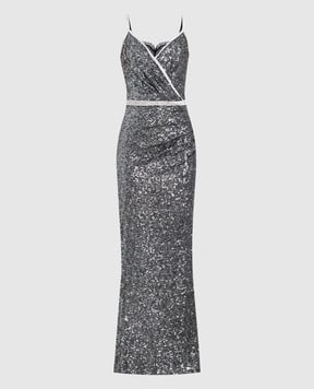 Dolce&Gabbana Сіра сукня з паєтками і кристалами F6A9ZZFLM7Q