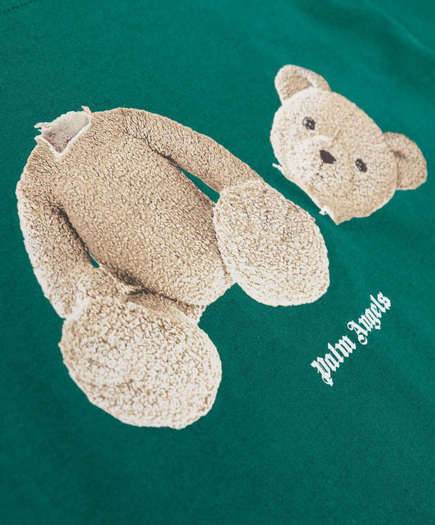 Palm Angels - Children's green T-shirt with Bear print  PBAA001F22JER001810 - buy with Denmark delivery at Symbol