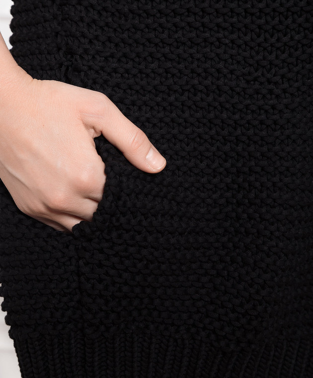 Brunello Cucinelli Чорний кардиган з ланцюжком моніль M8E386506 зображення 5