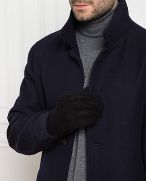 Brunello Cucinelli Черные перчатки из кашемира M2293118