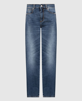 Alexander McQueen Синие джинсы с эффектом потертости 628065QMABQ