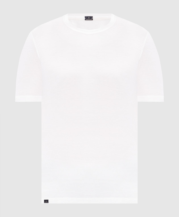 CAPOBIANCO White t-shirt with logo patch 14M660SO00