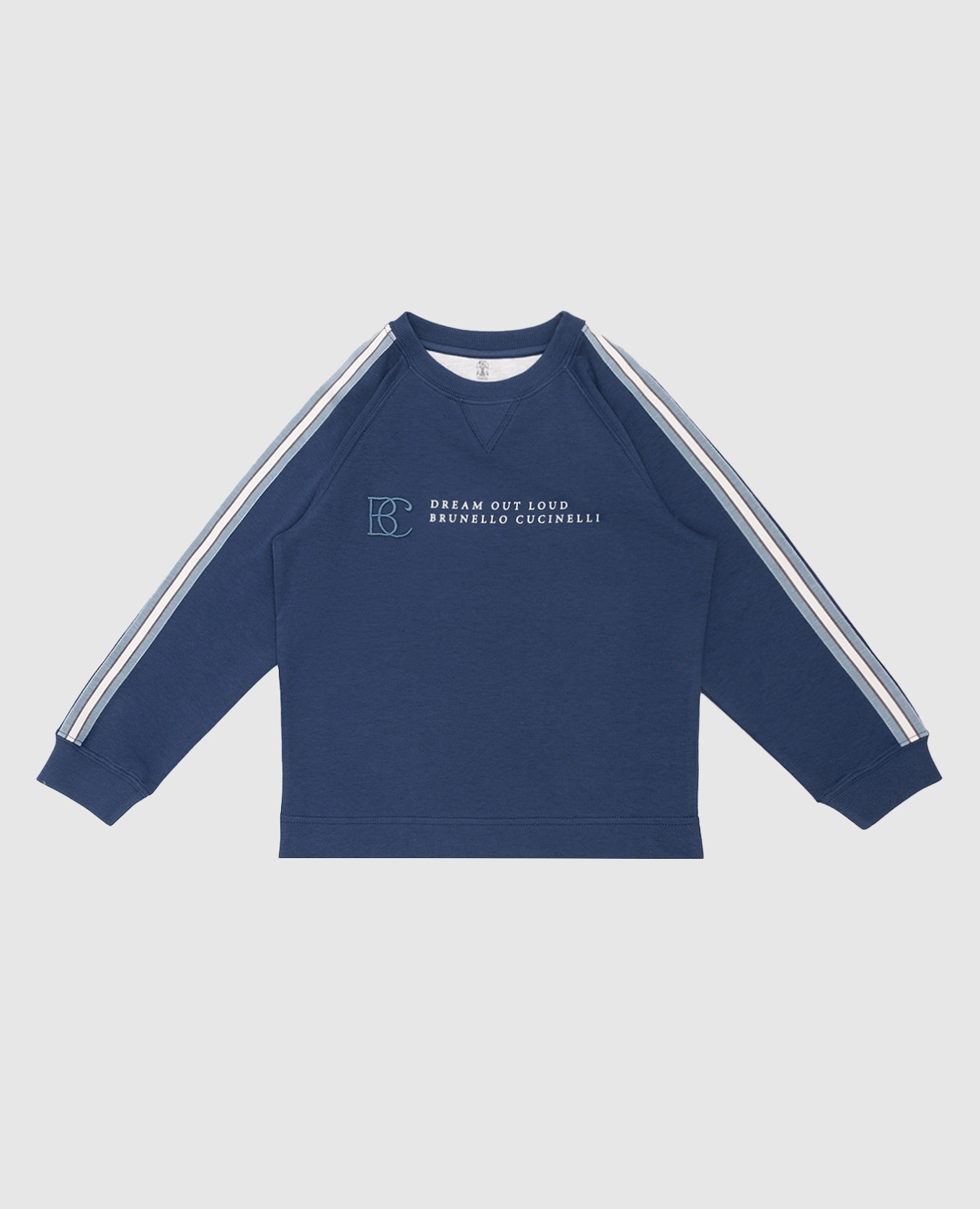 Children's blue sweatshirt with monogram logo embroidery