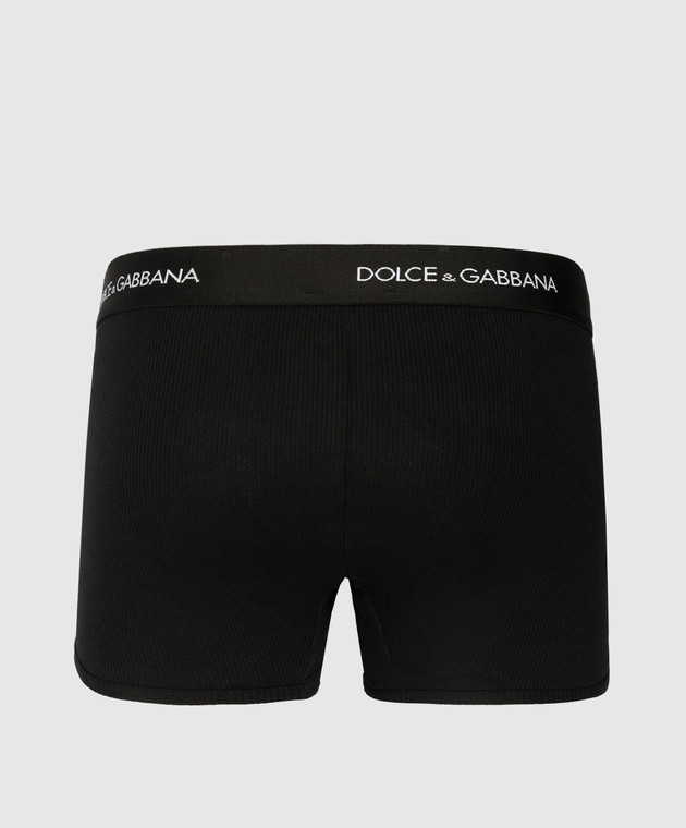 Dolce&Gabbana Black ribbed boxer briefs with logo M4C13JONN96 image 2