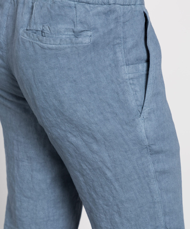 Enrico Mandelli Блакитні лляні штани GYM0024562 зображення 5