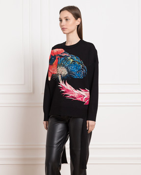 Alexander McQueen Чорний світшот з Hieronymus Bosch з візерунком 748061Q1A55