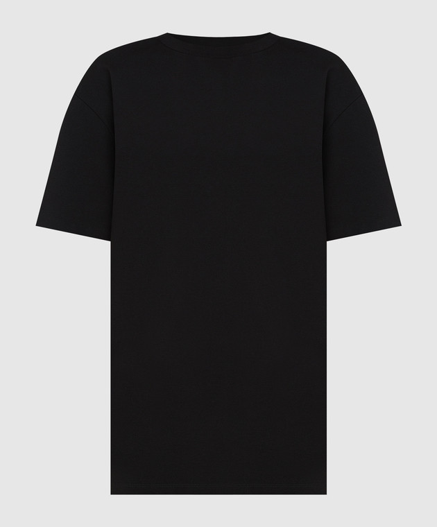 AREA Чорна футболка з вирізом та кристалами 2201T46003