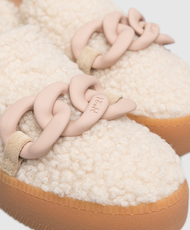 N21 Бежеві сліпони з матовим ланцюжком 22ISP03370337 зображення 5