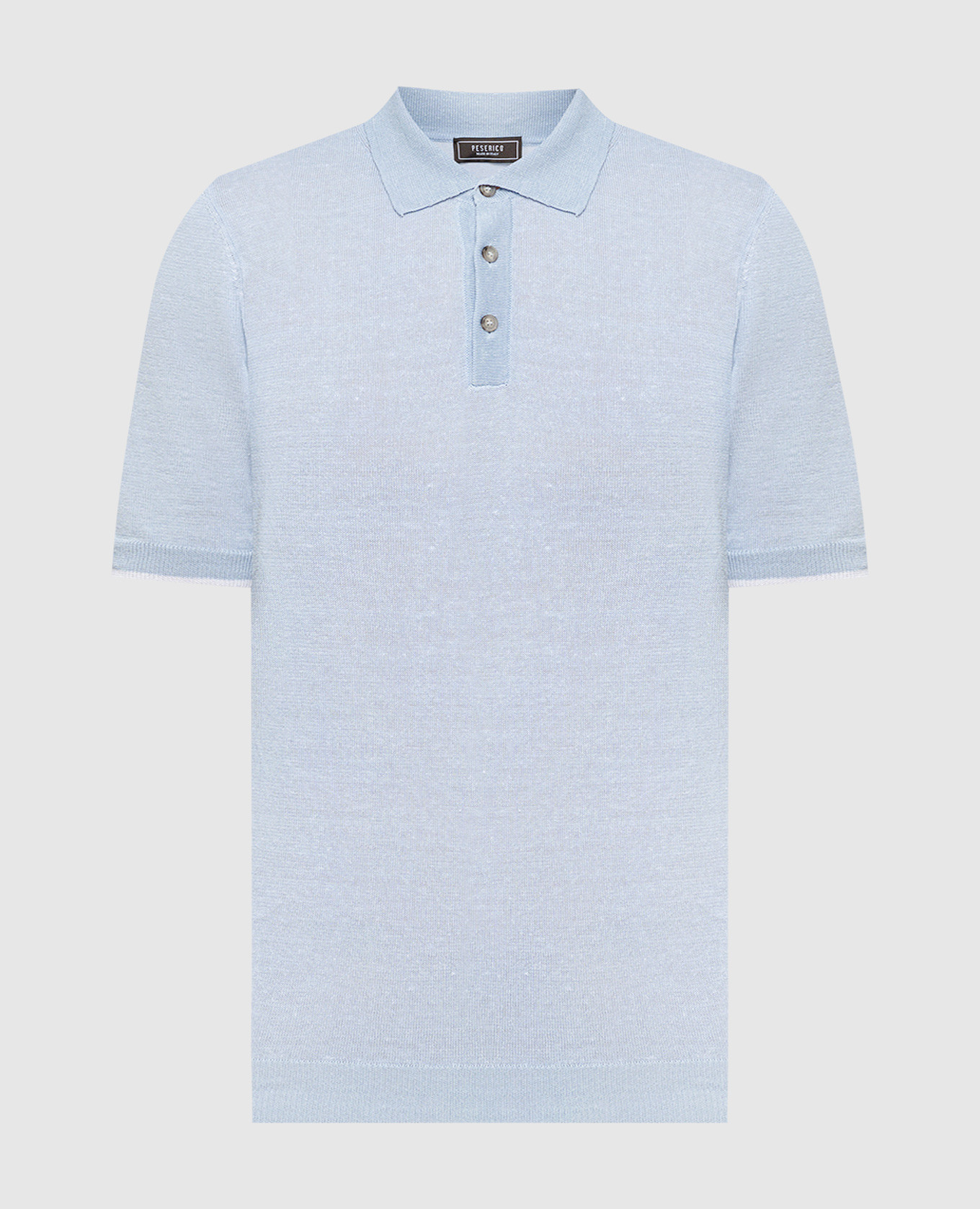 Blue polo shirt with linen