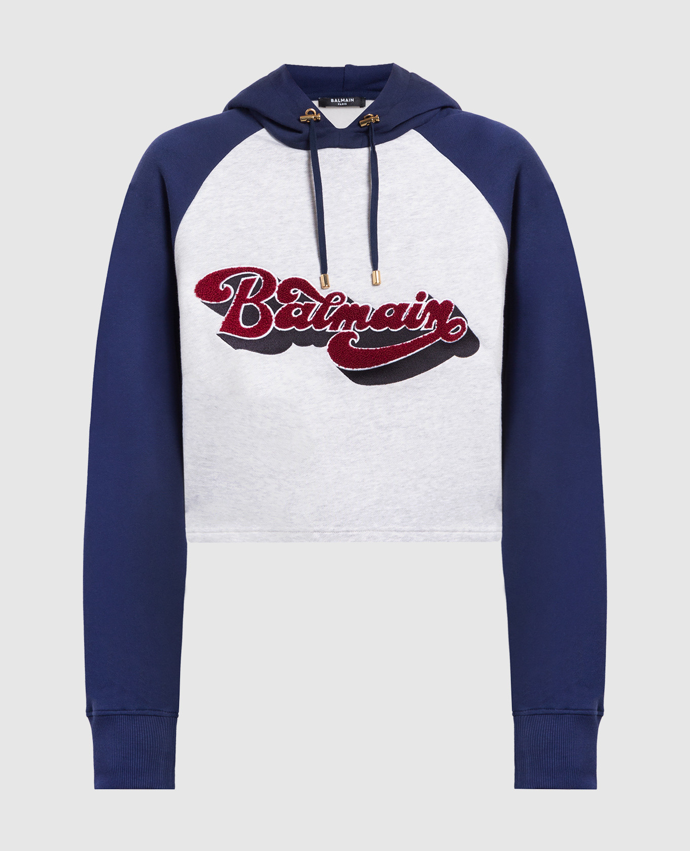 Balmain Sweat capuche gris avec logo BF1JP035BC47 acheter en