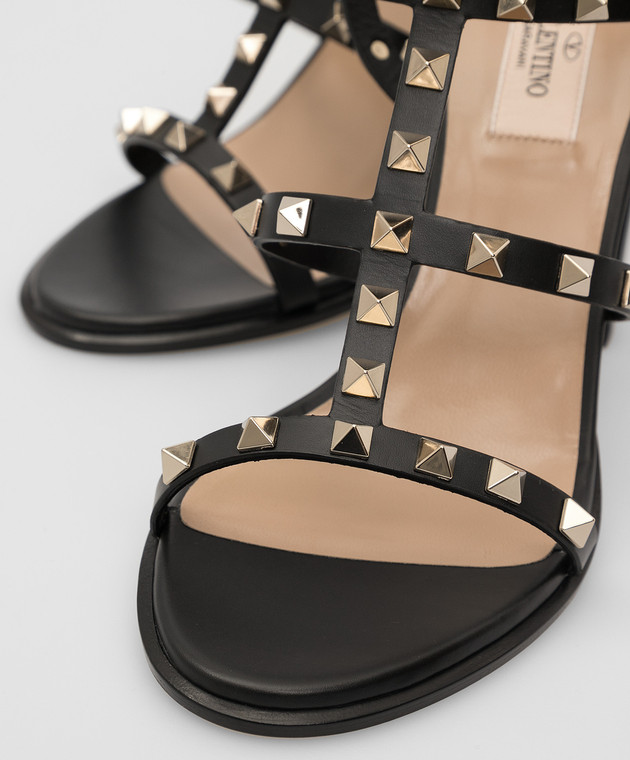 Valentino Черные кожаные босоножки 