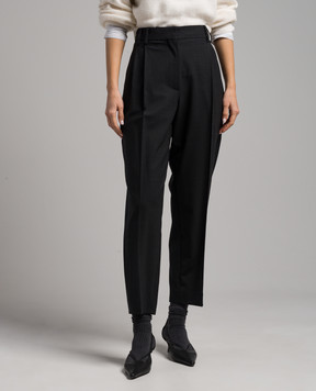 Brunello Cucinelli Серые брюки с шерстью цепочкой мониль из эколатуни M0W07P8308