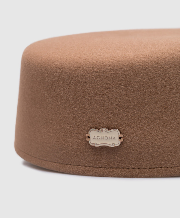 Agnona Brown cap made of wool AK0603YU1125 image 4