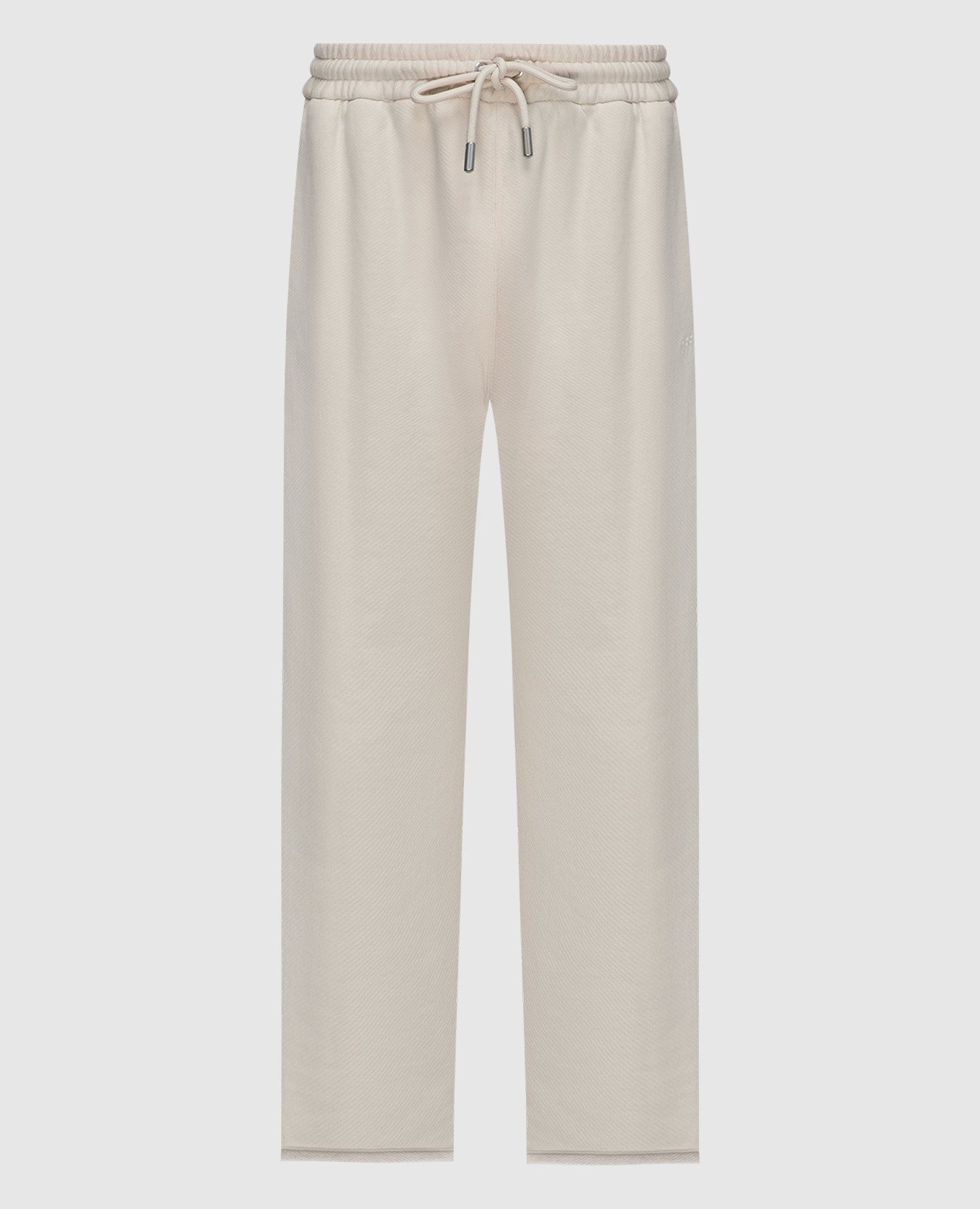 Beige sweatpants with logo embroidery