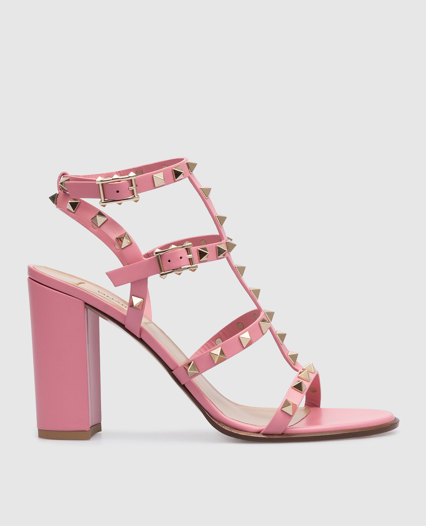 

Розовые кожаные босоножки Rockstud, Розовый, Босоножки