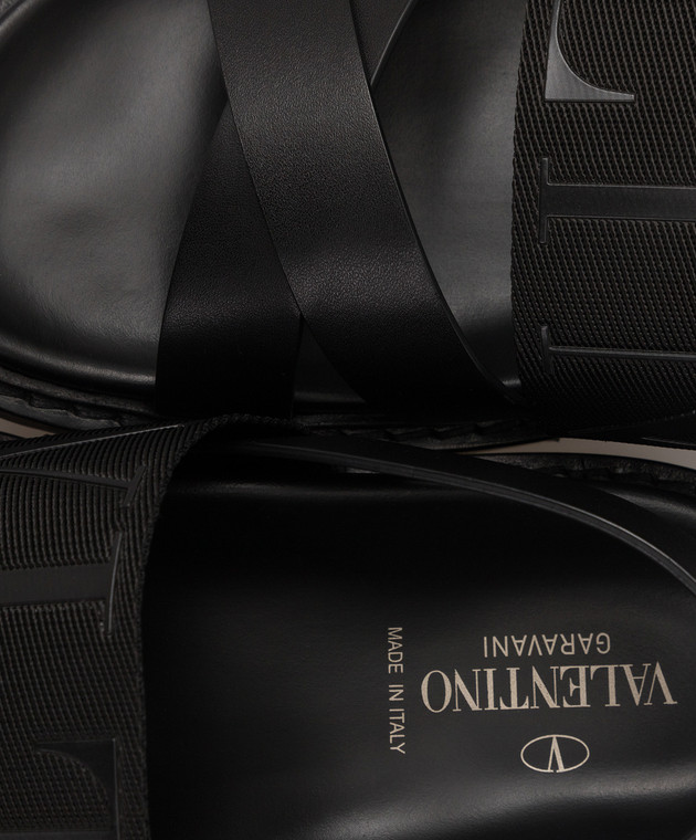 Valentino Шкіряні сандалі VLTN з логотипом XY2S0F50IGF зображення 5