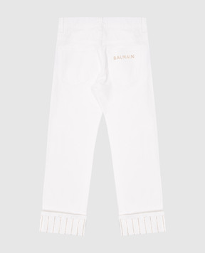 Balmain Дитячі білі джинси з логотипом BU6Q90D0039410