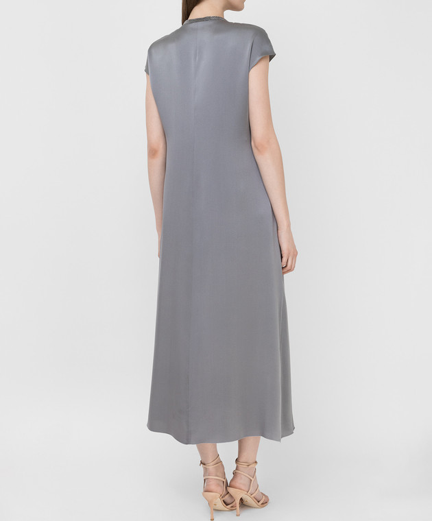 Fabiana Filippi Серое платье из шелка ABD270B178 изображение 4