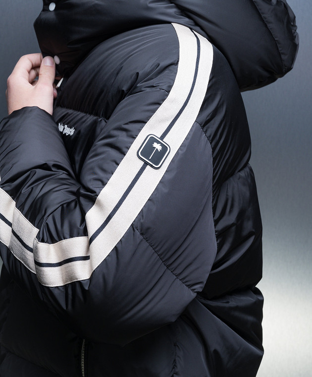 Palm Angels Черный пуховик с логотипом PMED028F23FAB004 изображение 5