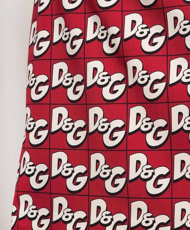 Dolce&Gabbana Red logo print wool skirt F4BL9TFSCAN image 5