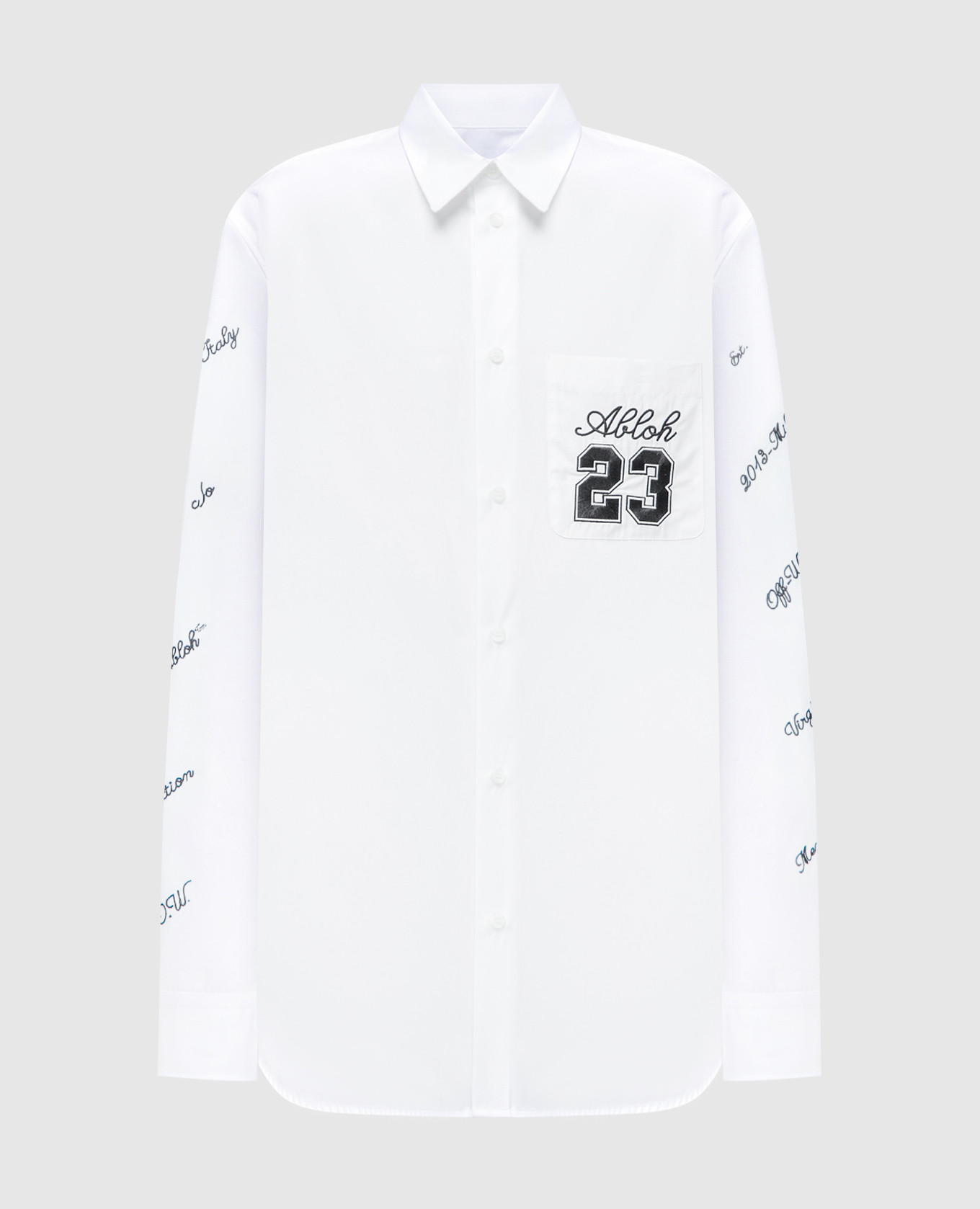 Белая рубашка с вышивкой 23 Logo