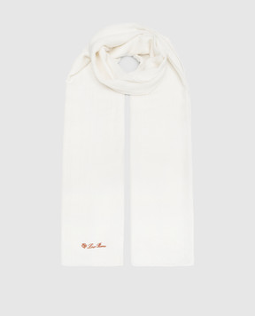 Loro Piana Белый шарф с шелком, шерстью и кашемиром. FAN1080