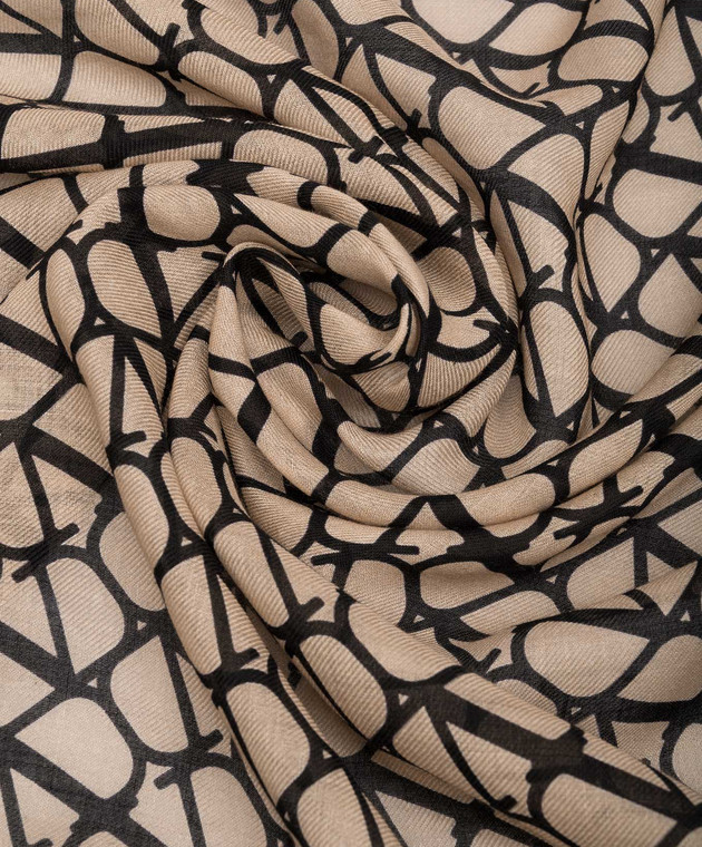 Valentino Коричневый платок из кашемира и шелка Toile Iconographe 2W0EB104NPT изображение 3