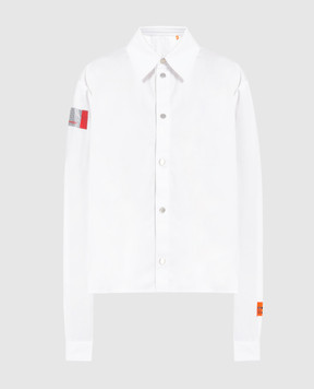Heron Preston Белая рубашка с брендированными нашивками HWGA022F22FAB003