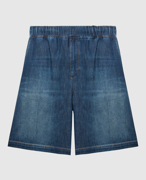 Blue shorts with a worn effect