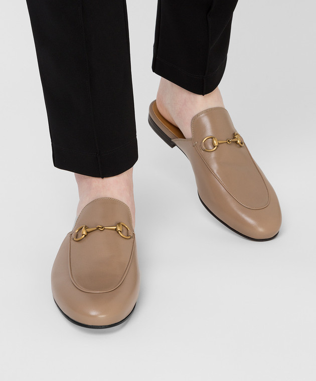 Gucci Бежевые кожаные мюли 423513C9D00 изображение 2