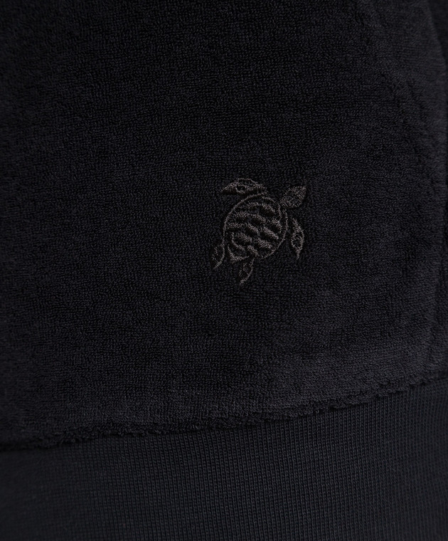 Vilebrequin Чорний махровий кардиган Jibe з вишивкою логотипу JIBC3Q02 зображення 5